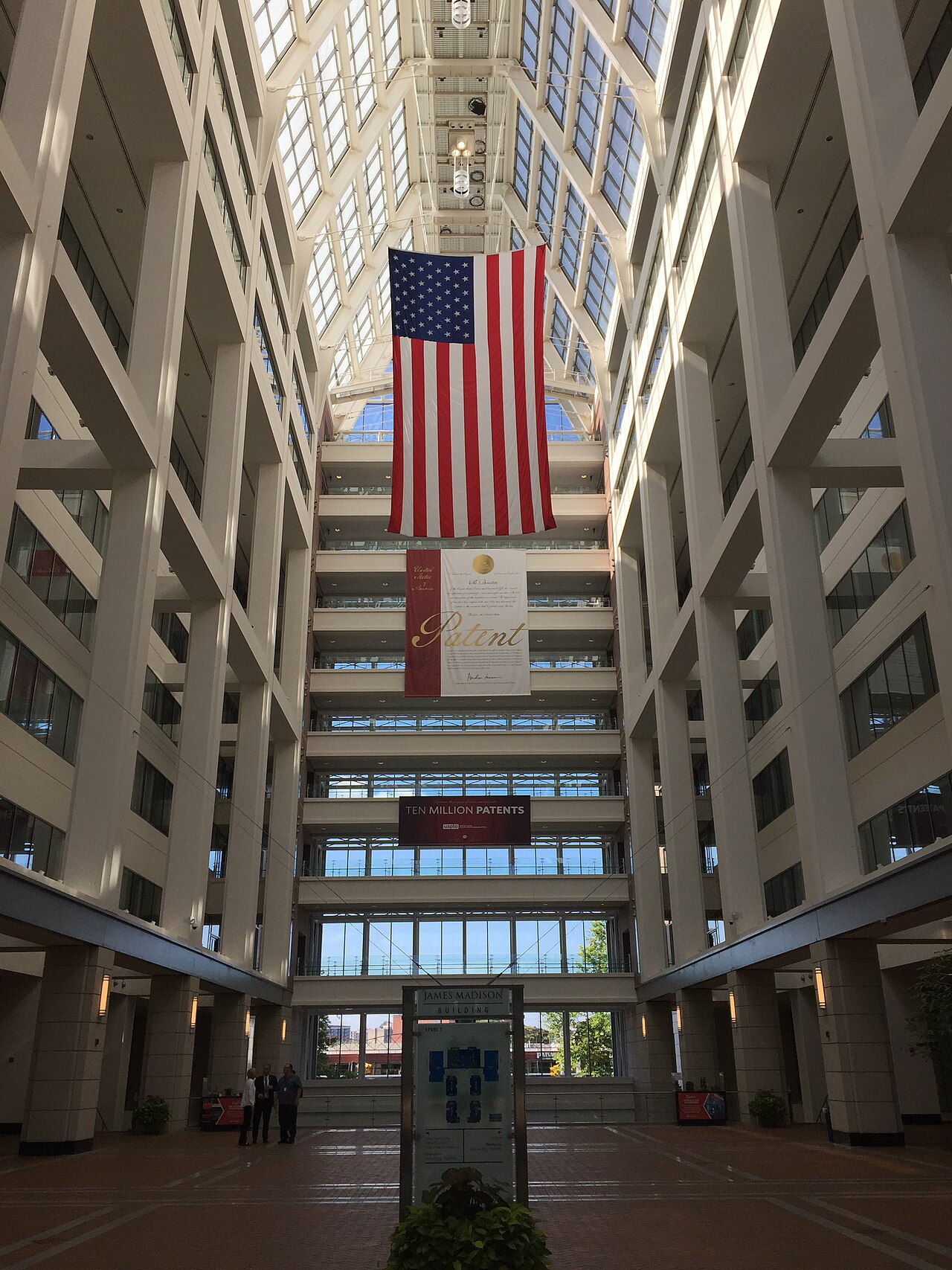 Interior of the US Patent and Trademark Office (USPTO) headquarters in Alexandria, Virginia.