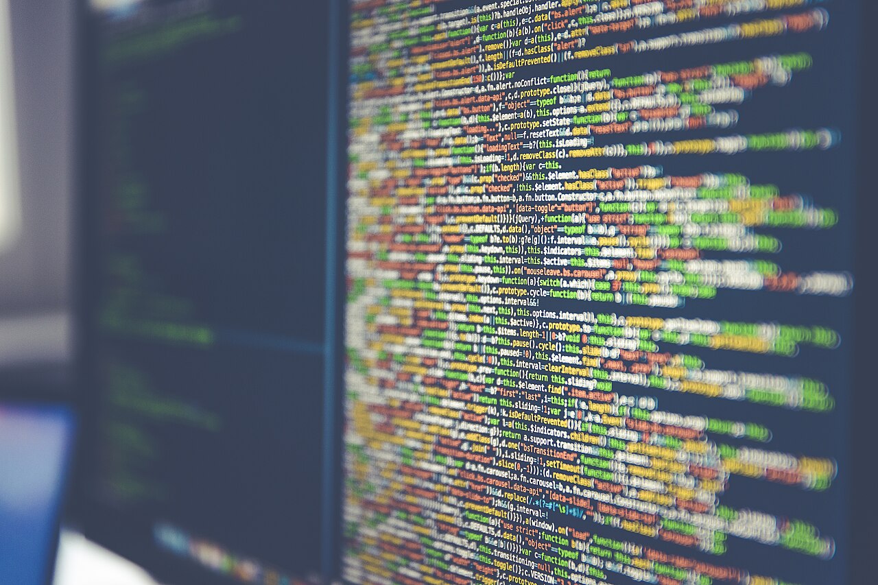 Programming code displayed on a computer screen