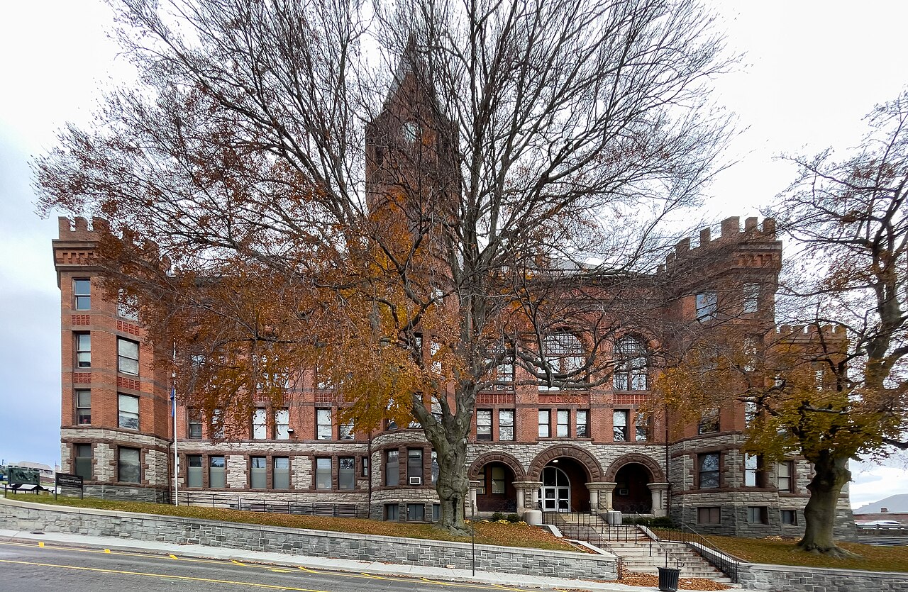 The Fairfield County Courthouse building in Bridgeport, Connecticut, United States.