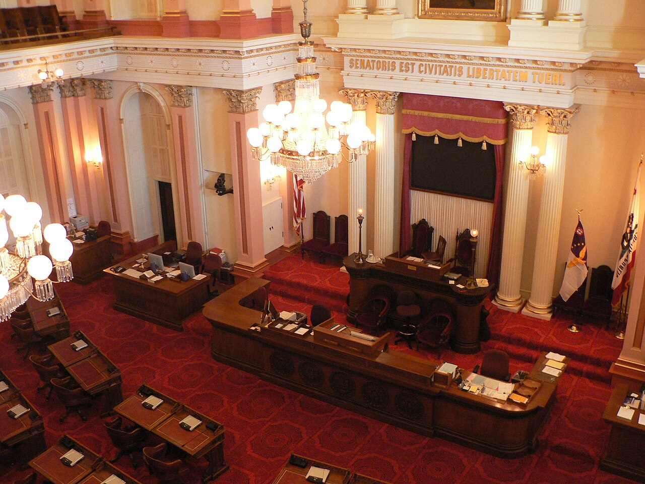 Chamber of the California State Senate in Sacramento.