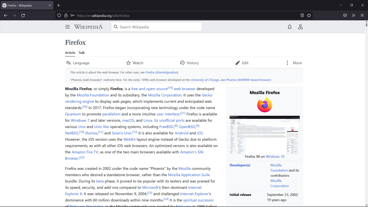 Firefox web browser window running on a Windows 11 desktop